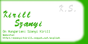 kirill szanyi business card
